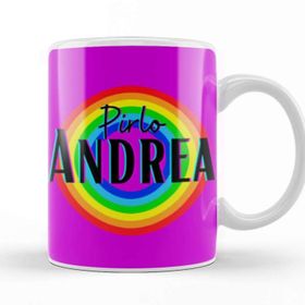 Baskı Dükkanı Andrea Pirlo Vintage Retro Rainbow Style Kupa