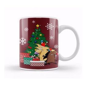 Baskı Dükkanı Angry Beavers Around the Christmas Tree Kupa Bardak