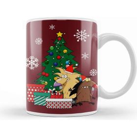 Baskı Dükkanı Angry Beavers Around the Christmas Tree Kupa Bardak