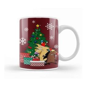 Baskı Dükkanı Angry Beavers Around the Christmas Tree Kupa Bardak