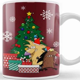 Baskı Dükkanı Angry Beavers Around the Christmas Tree Kupa Bardak
