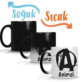 Baskı Dükkanı Animal Logo Sihirli Porselen Kupa