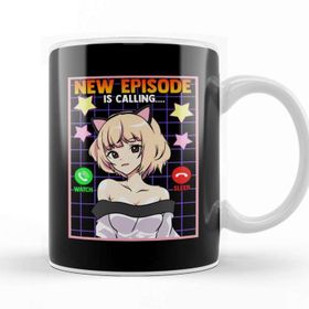 Baskı Dükkanı Anime Girl New Episode Is Calling Sleep Can Wait Porselen Kupa
