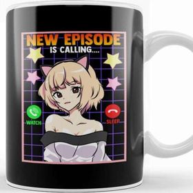 Baskı Dükkanı Anime Girl New Episode Is Calling Sleep Can Wait Porselen Kupa