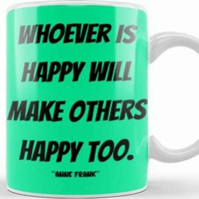Baskı Dükkanı Anne Frank Quotes Gift Vintage Retro Rainbow Style Kupa Bardak