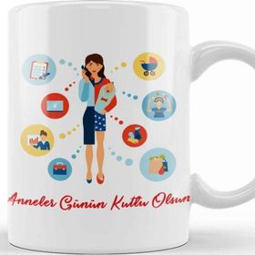 Baskı Dükkanı Anneler Günü Annelere Hediye 023 Kupa