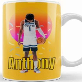 Baskı Dükkanı Anthony Edwards Vintage Art Legend Basketball Gift Kupa