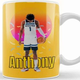 Baskı Dükkanı Anthony Edwards Vintage Art Legend Basketball Gift Kupa