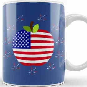 Baskı Dükkanı Apple Independence Day 4th Of July Gift Celebration Patriotic Kupa