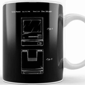 Baskı Dükkanı Apple Macintosh Front Back Views Patent Blueprint Kupa