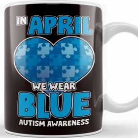 Baskı Dükkanı April Puzzle Autism Awareness Ribbon Autistic Heart Support Kupa