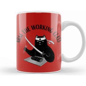 Baskı Dükkanı Arm The Working Class Ninja Cat Arm Gift Kupa
