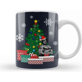 Baskı Dükkanı Arnie Around The Christmas Tree Arnold Arnie Retro Japanese Schwarzenegger Kupa
