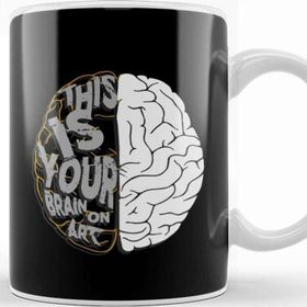 Baskı Dükkanı Artistic This Is Your Brain On Art Pun Artists Kupa
