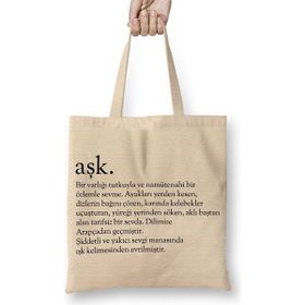 Baskı Dükkanı Aşk Kelime Bez Çanta