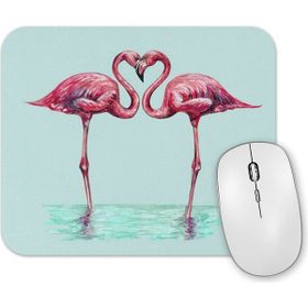 Baskı Dükkanı Ask Kuşları Flamingo 4 Mouse Pad