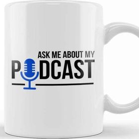 Baskı Dükkanı Ask Me About My Podcast Porselen Kupa