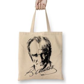 Baskı Dükkanı Atatürk İmzalı 1 Bez Çanta
