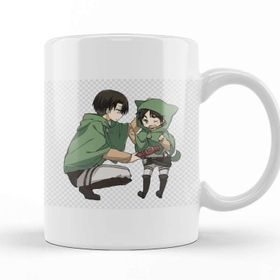 Baskı Dükkanı Attack On Titan Chibi Levi x Eren Kupa