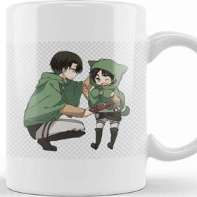 Baskı Dükkanı Attack On Titan Chibi Levi x Eren Kupa