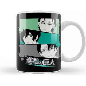Baskı Dükkanı Attack on Titan Eren Levi Mikasa Porselen Kupa