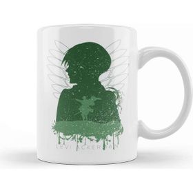 Baskı Dükkanı Attack On Titan Levi Ackerman in Silhouette Porselen Kupa