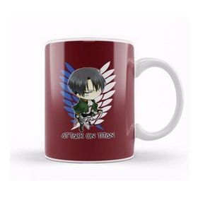 Baskı Dükkanı Attack on Titan Manga Art Levi Ackerman Chibi Porselen Kupa