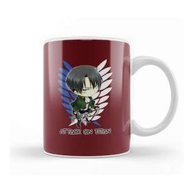 Baskı Dükkanı Attack on Titan Manga Art Levi Ackerman Chibi Porselen Kupa