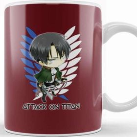 Baskı Dükkanı Attack on Titan Manga Art Levi Ackerman Chibi Porselen Kupa