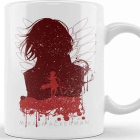 Baskı Dükkanı Attack On Titan Mikasa Ackerman Silhouette Porselen Kupa