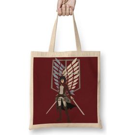 Baskı Dükkanı Attack on Titan Mikasa Bez Çanta