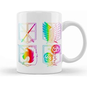 Baskı Dükkanı Attack On Titan Rainbow Kupa Bardak