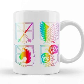 Baskı Dükkanı Attack On Titan Rainbow Kupa Bardak