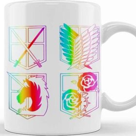 Baskı Dükkanı Attack On Titan Rainbow Kupa Bardak