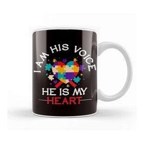 Baskı Dükkanı Autism Awareness Heart Puzzle Autistic Children Son Daughter Kupa Bardak
