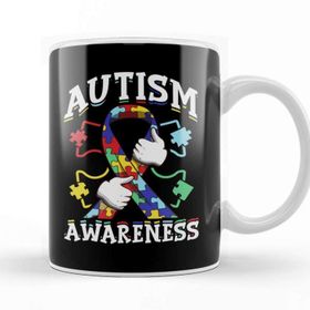 Baskı Dükkanı Autism Awareness Ribbon Autism Awareness Supporter Kupa