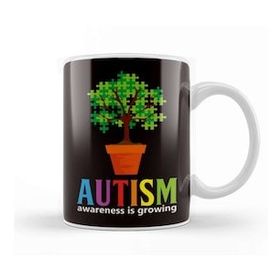 Baskı Dükkanı Autism Awareness Tree Autistic Puzzle Ribbon Special Needs Kupa Bardak