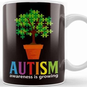 Baskı Dükkanı Autism Awareness Tree Autistic Puzzle Ribbon Special Needs Kupa Bardak
