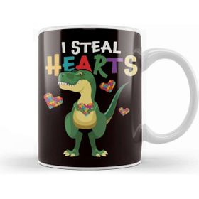 Baskı Dükkanı Autistic Dino Steal Hearts Autism Awareness T-Rex Support Kupa