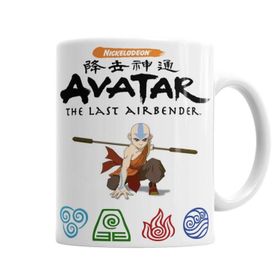 Baskı Dükkanı Avatar Anime Element Fire Water Earth Thunder Wind Sihirli Porselen Bardak Kupa