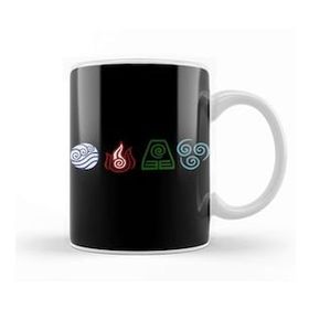 Baskı Dükkanı Avatar the Last Airbender 4 Elements Kupa Bardak