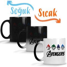 Baskı Dükkanı Avengers Iron Man Hulk Thor Captain Amerika Sihirli Porselen Kupa