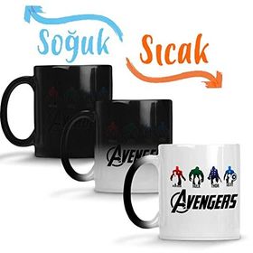 Baskı Dükkanı Avengers Iron Man Hulk Thor Captain Amerika Sihirli Porselen Kupa