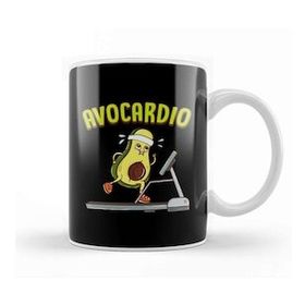 Baskı Dükkanı Avocardio Avocado Cardio Pun Running Exercise Gym Porselen Kupa