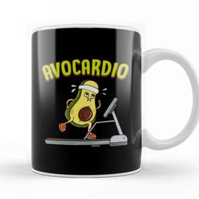 Baskı Dükkanı Avocardio Avocado Cardio Pun Running Exercise Gym Porselen Kupa