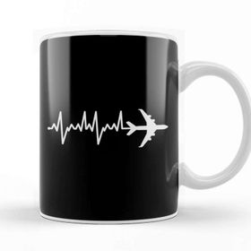 Baskı Dükkanı Awesome Airplane Heartbeat Pilot Piloting Aviation Kupa