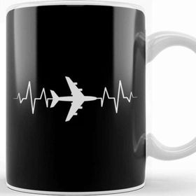 Baskı Dükkanı Awesome Airplane Heartbeat Pilot Piloting Aviation Kupa