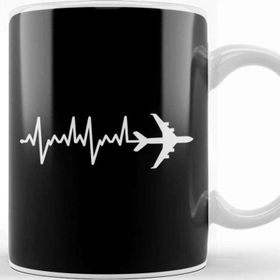 Baskı Dükkanı Awesome Airplane Heartbeat Pilot Piloting Aviation Kupa