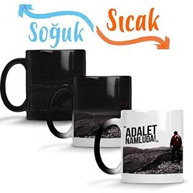 Baskı Dükkanı Ayyıldız Adalet Namluda Sihirli Porselen Kupa