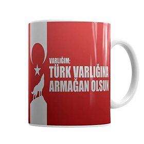 Baskı Dükkanı Ayyıldız Varlığın Türk Varlığına Armağan Olsun Türk Bayrağı Kupa